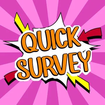 Text sign showing Quick Survey. Business idea Conduct fast check on condition Stockillustratie