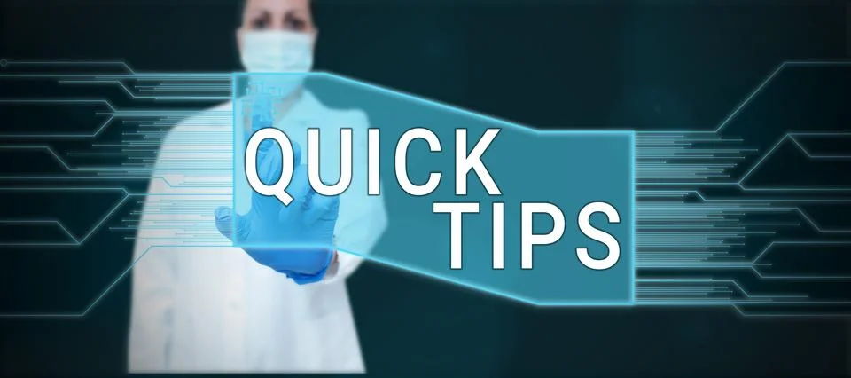 Text sign showing Quick Tips. Business concept small but particularly useful Stock Photos