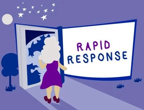 Text sign showing Rapid Response. Conceptual photo Medical emergency team Quick Stock Illustration