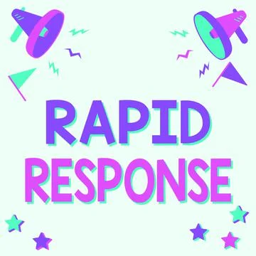 Text sign showing Rapid Response. Business concept Medical emergency team Quick Stock Illustration