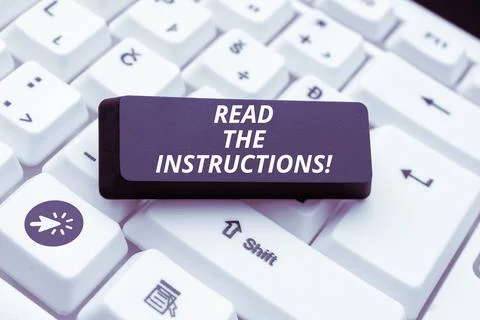 Text sign showing Read The Instructions. Word for carefully read something that Stock Illustration