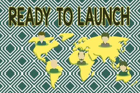 Text sign showing Ready To Launch. Conceptual photo an event to celebrate or Stock Illustration