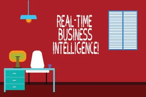 Text sign showing Real Time Business Intelligence. Conceptual photo Information Illustrazione stock