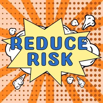 Text sign showing Reduce Risk. Business idea lessen the potential damage that Illustrazione stock