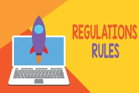 Text sign showing Regulations Rules. Conceptual photo Standard Statement 스톡 일러스트