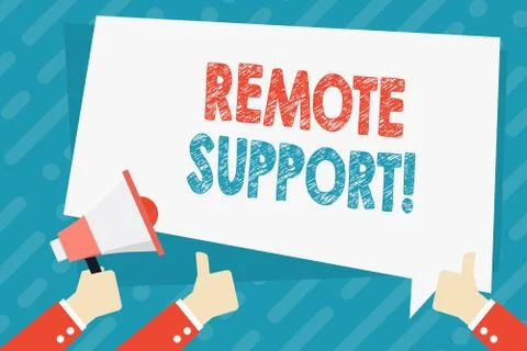 Text sign showing Remote Support. Conceptual photo help endusers to solve イラスト素材