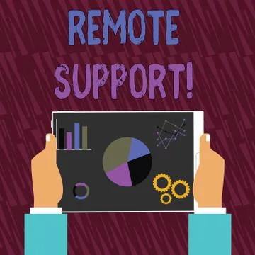 Text sign showing Remote Support. Conceptual photo help endusers to solve イラスト素材