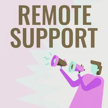 Text sign showing Remote Support. Concept meaning help endusers to solve Stockillustratie