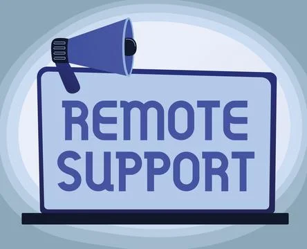 Text sign showing Remote Support. Business approach help endusers to solve Stockillustratie