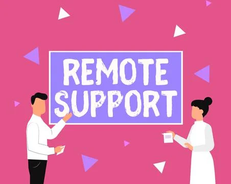 Text sign showing Remote Support. Business overview help endusers to solve Stockillustratie