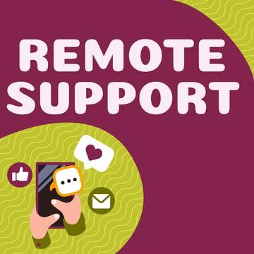 Text sign showing Remote Support, Business concept help end-users to solve co 库存插图