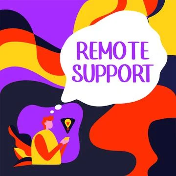 Text sign showing Remote Support. Internet Concept help end-users to solve イラスト素材