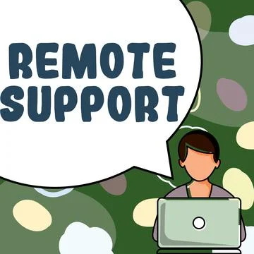 Text sign showing Remote Support. Conceptual photo help end-users to solve イラスト素材