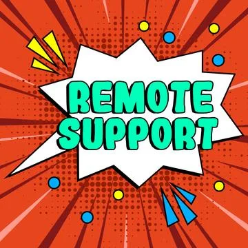 Text sign showing Remote Support. Business showcase help end-users to solve Stockillustratie