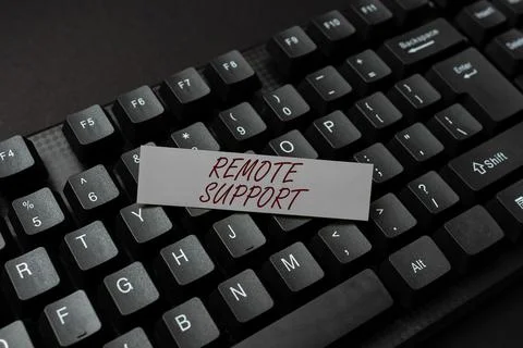 Text sign showing Remote Support. Business overview help endusers to solve Stock Photos