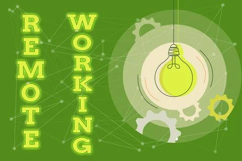 Text sign showing Remote Working. Internet Concept style that allows Stock Illustration