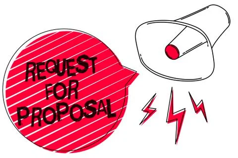 Text sign showing Request For Proposal. Conceptual photo document contains bi Illustrazione stock