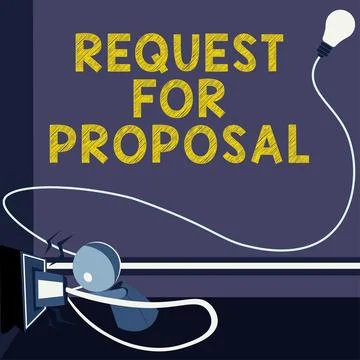 Text sign showing Request For Proposal. Conceptual photo document contains Illustrazione stock