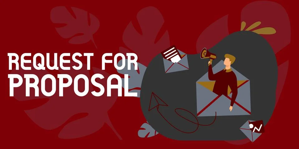 Text sign showing Request For Proposal. Word for document contains bidding Illustrazione stock