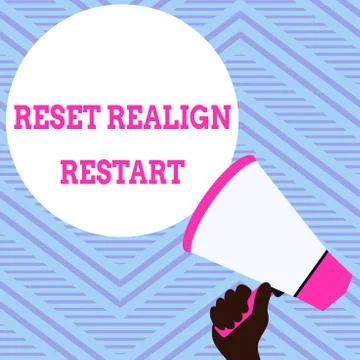 Text sign showing Reset Realign Restart. Conceptual photo Life audit will help Stock Illustration