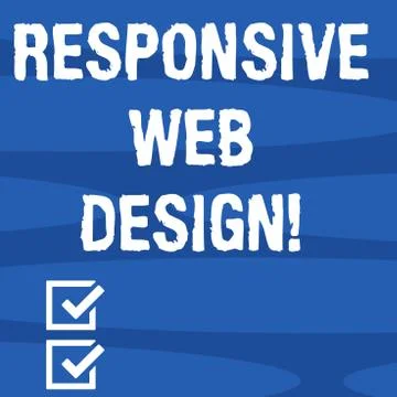 Text sign showing Responsive Web Design. Conceptual photo web page creation that Stock-Illustration
