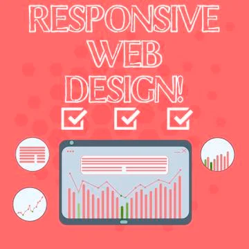 Text sign showing Responsive Web Design. Conceptual photo web page creation that 스톡 일러스트
