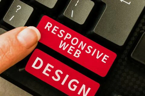 Text sign showing Responsive Web Design. Word Written on web page creation that Stock-Fotos