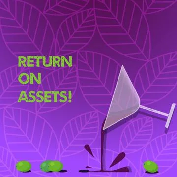 Text sign showing Return On Assets. Conceptual photo percentage how profitable Ilustração Stock