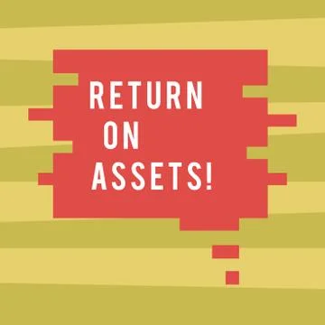 Text sign showing Return On Assets. Conceptual photo percentage how profitable Ilustração Stock