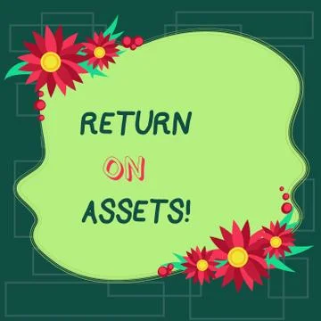 Text sign showing Return On Assets. Conceptual photo percentage how profitable Ilustração Stock