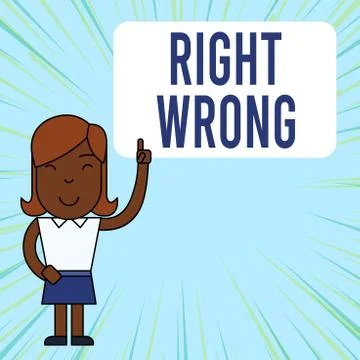 Text sign showing Right Wrong. Conceptual photo choose between two decisions Stock Illustration