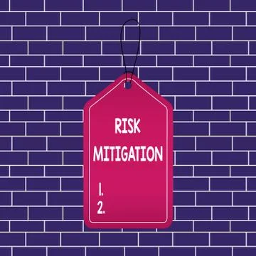 Text sign showing Risk Mitigation. Conceptual photo strategy to prepare for and Stock Illustration