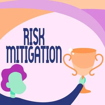 Text sign showing Risk Mitigation. Business concept strategy to prepare for and Stock Illustration