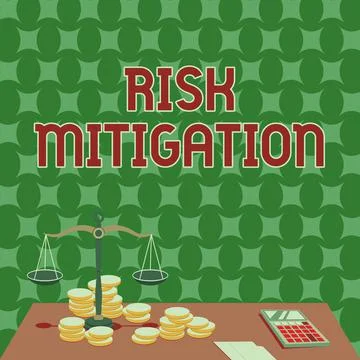 Text sign showing Risk Mitigation. Conceptual photo strategy to prepare for and Stock Illustration