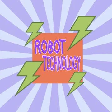 Text sign showing Robot Technology. Conceptual photo develop machines that can Stock Illustration