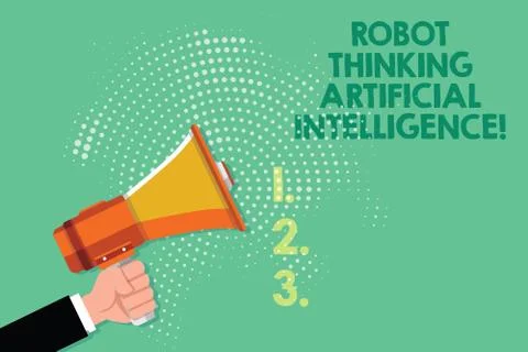 Text sign showing Robot Thinking Artificial Intelligence. Conceptual photo AI Stock Illustration
