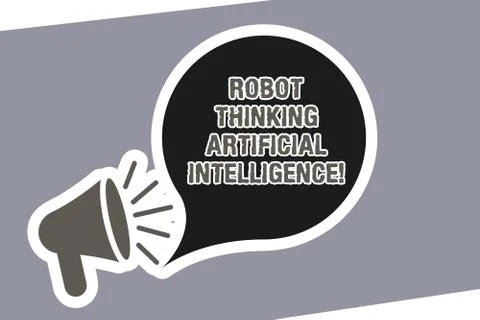 Text sign showing Robot Thinking Artificial Intelligence. Conceptual photo AI Stock Illustration
