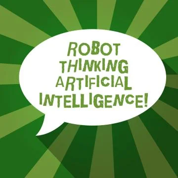 Text sign showing Robot Thinking Artificial Intelligence. Conceptual photo AI Stock Illustration