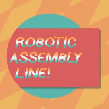 Text sign showing Robotic Assembly Line. Conceptual photo use to increase Stock Illustration