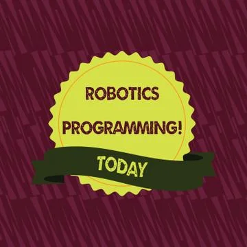 Text sign showing Robotics Programming. Conceptual photo software that used to 스톡 일러스트