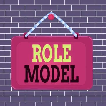 Text sign showing Role Model. Conceptual photo a demonstrating looked to by Stock Illustration