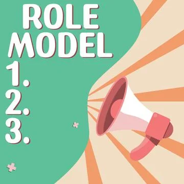 Text sign showing Role Model. Word for a person looked to by others as an Stock Illustration