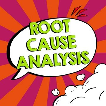 Text sign showing Root Cause Analysis. Internet Concept Method of Problem Illustrazione stock