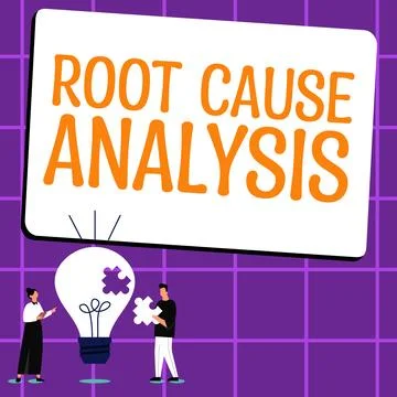 Text sign showing Root Cause Analysis. Business concept Method of Problem Stock Illustration