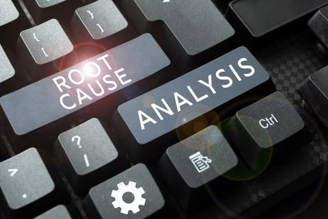 Text sign showing Root Cause Analysis. Word for Method of Problem Solving 스톡 사진