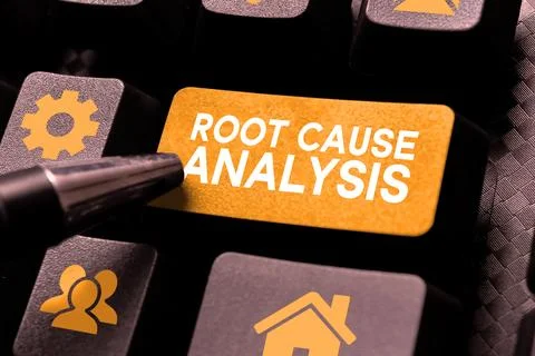 Text sign showing Root Cause Analysis. Business showcase Method of Problem 스톡 사진