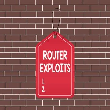 Text sign showing Router Exploits. Conceptual photo takes advantage of a Stock Illustration
