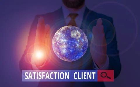 Text sign showing Satisfaction Client. Conceptual photo benefits which customers Stock Photos