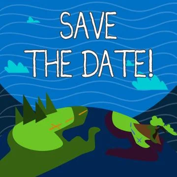 Text sign showing Save The Date.... Conceptual photo remember specific important Stock Illustration