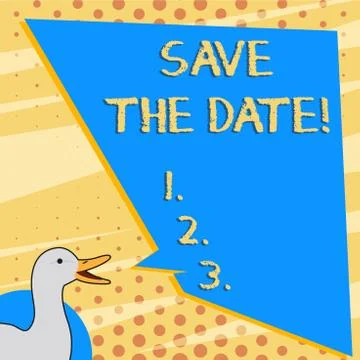 Text sign showing Save The Date.... Conceptual photo remember specific important Stock Illustration